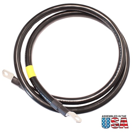 Exell Battery AWG No 2/0 Black Battery Interconnect Cable 5 Ft 3/8 Lugs BIC-20AWGBLK5FT